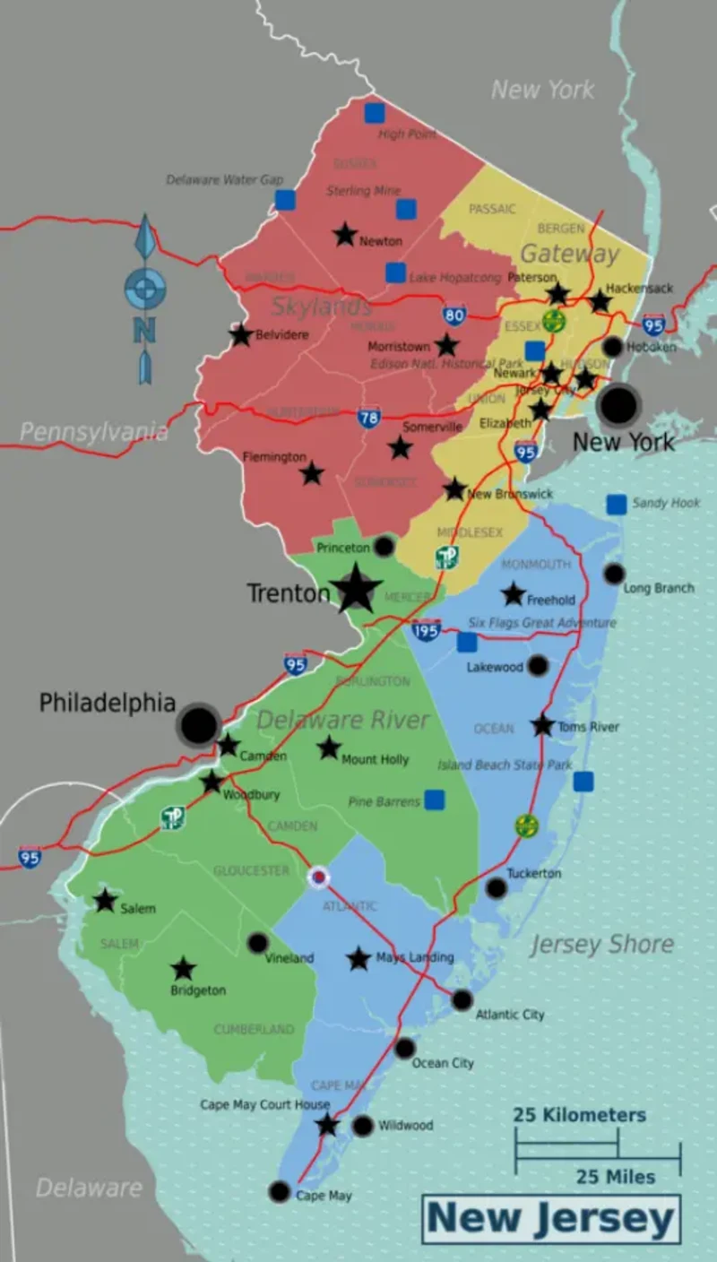 Mappa New Jersey