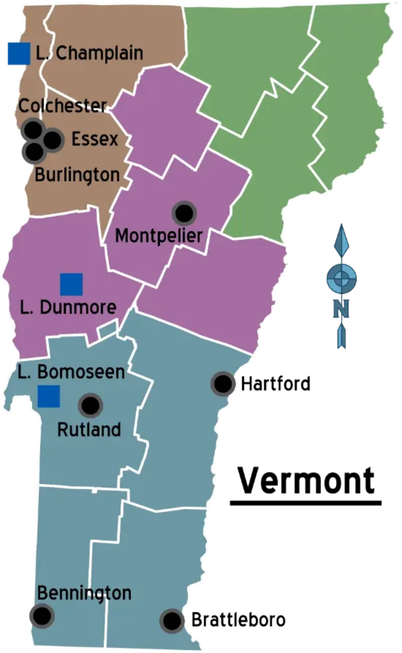Mappa Vermont