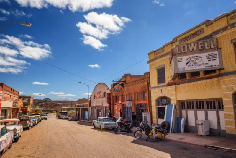 Historic Erie street a Lowell, ora parte di Bisbee, Arizona