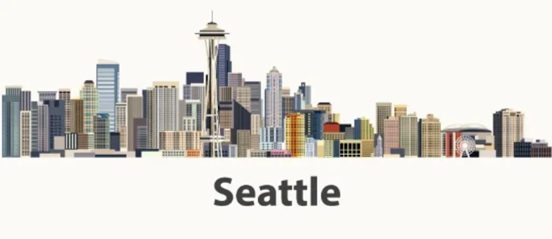 Skyline e waterfront di Seattle