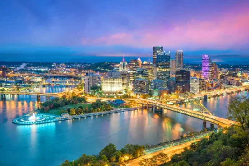 Veduta del centro di Pittsburgh, Pennsylvania, USA