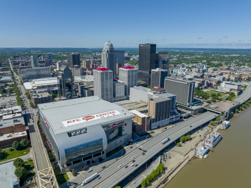 Aerial View Of Downtown Louisville, Kentucky